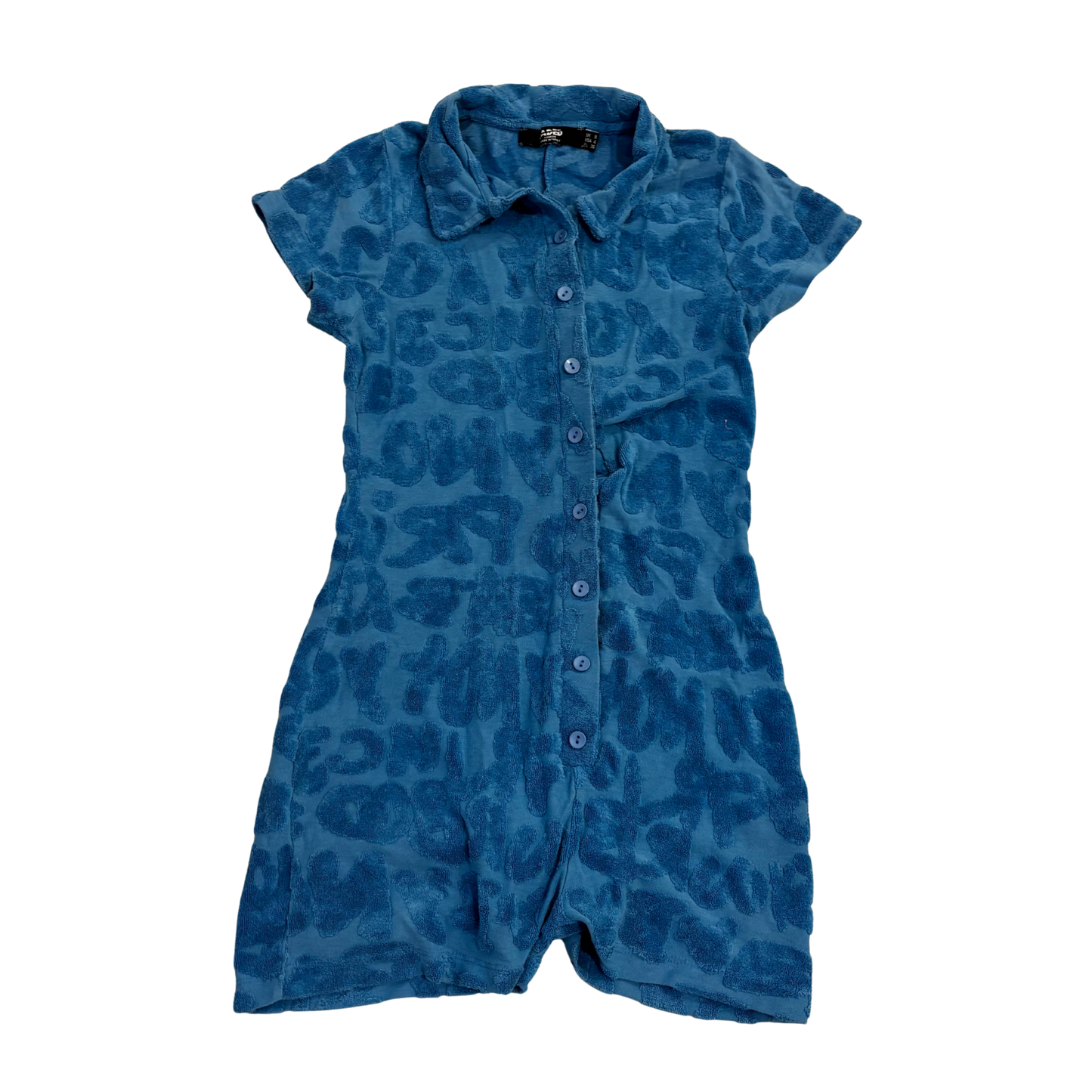 Jaded London Blue Towelled Romper