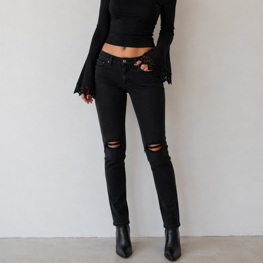 DKNY Black Ripped Skinny Jeans
