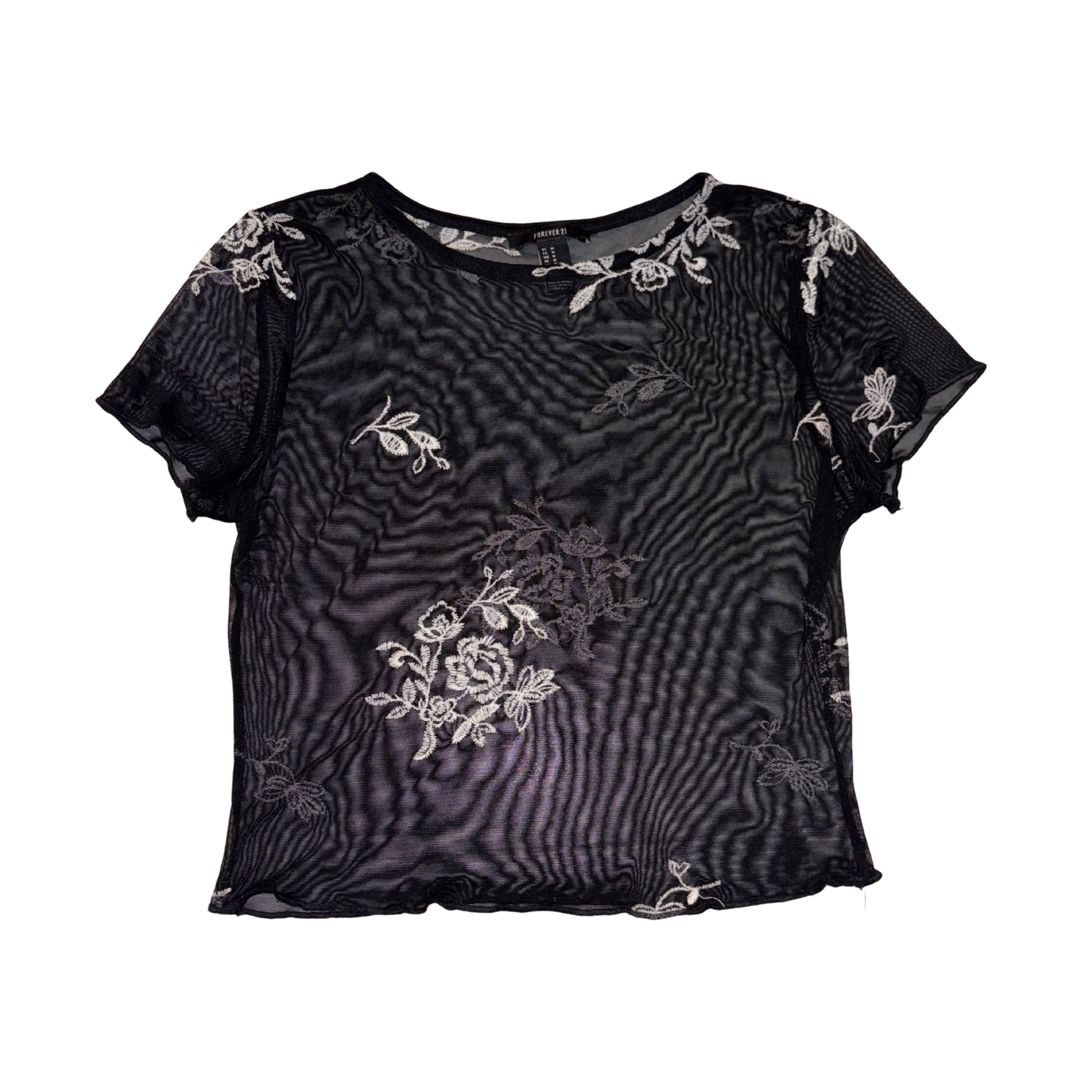 Forever 21 Mesh Floral Top