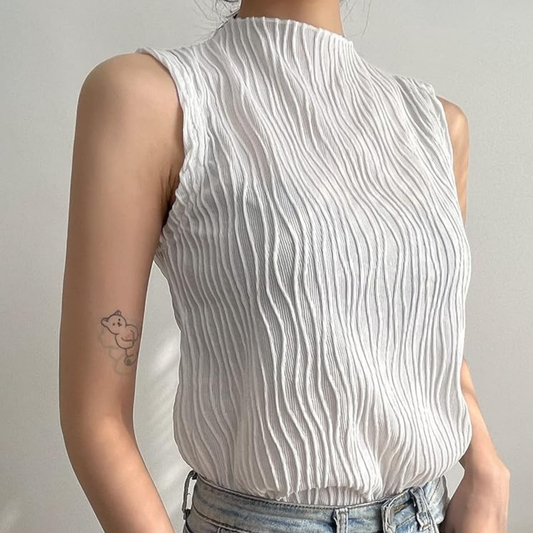 Cream Textured Top