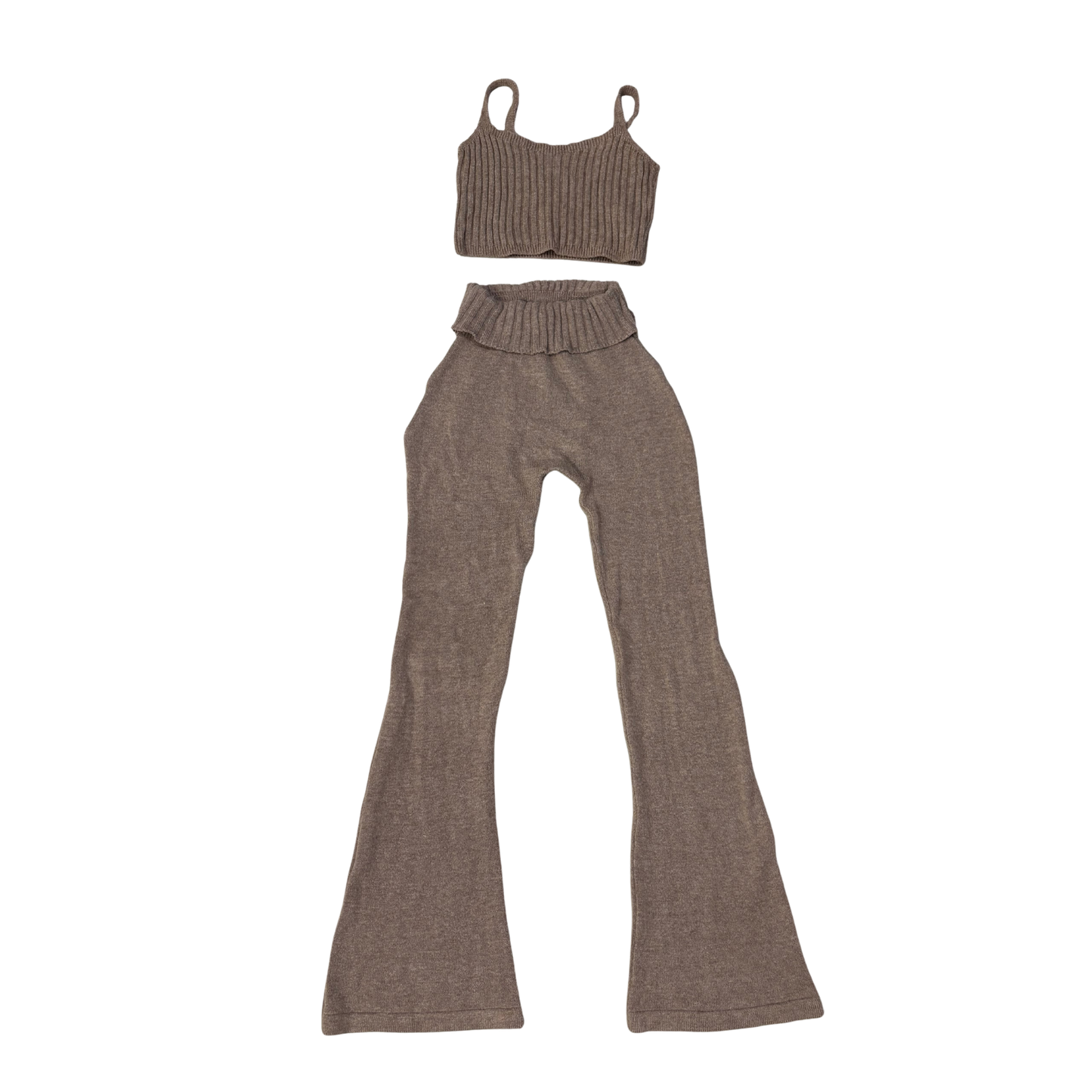 PLT Brown Ribbed Co-Ord