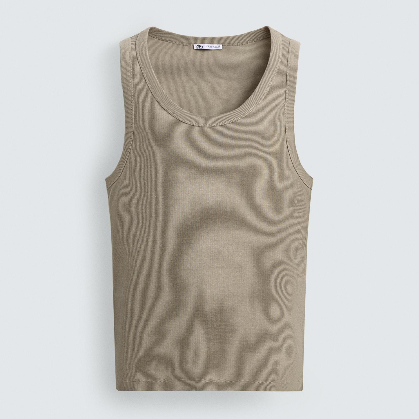 Zara Beige Ribbed Tank Top