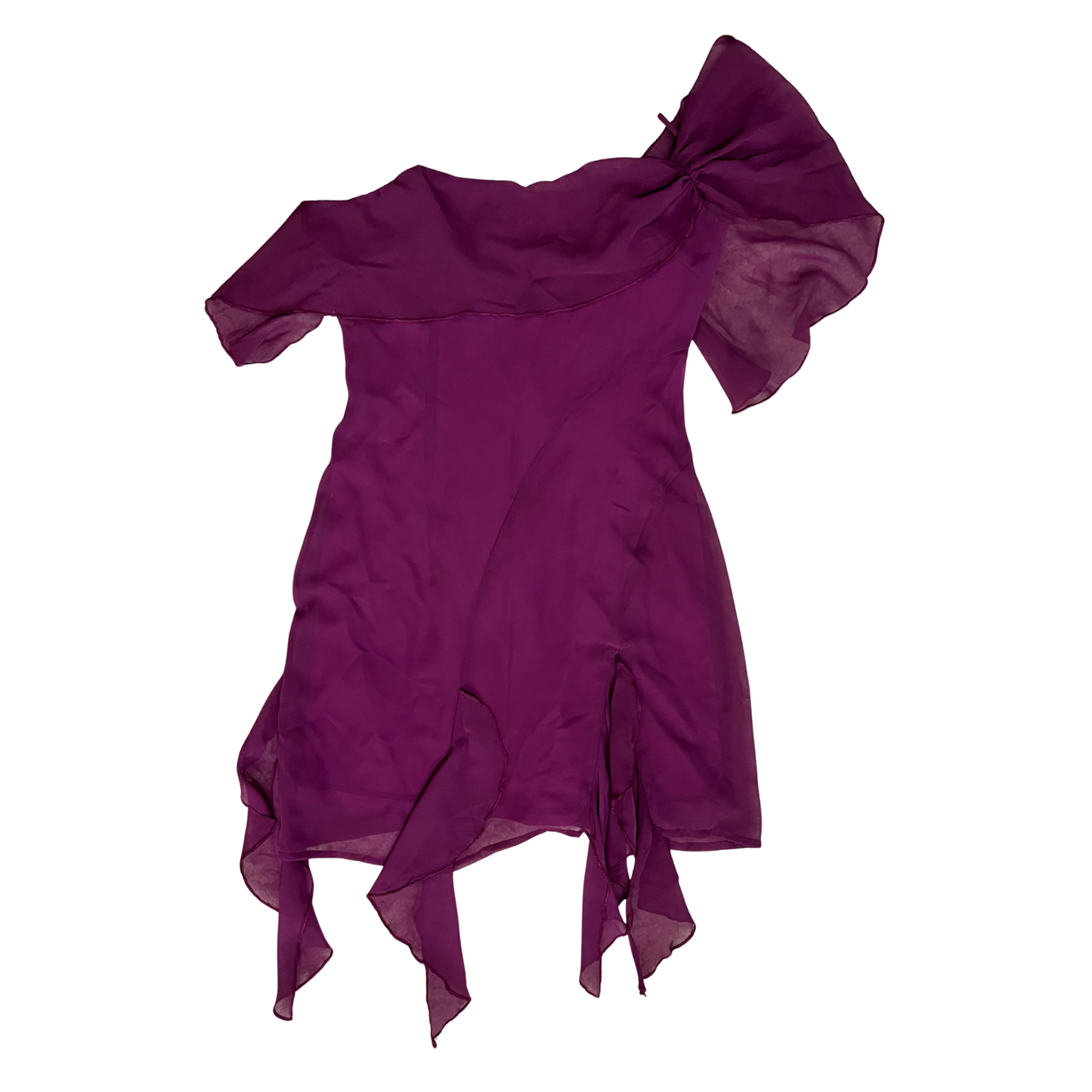 Naanaa Purple Mesh Mini Dress