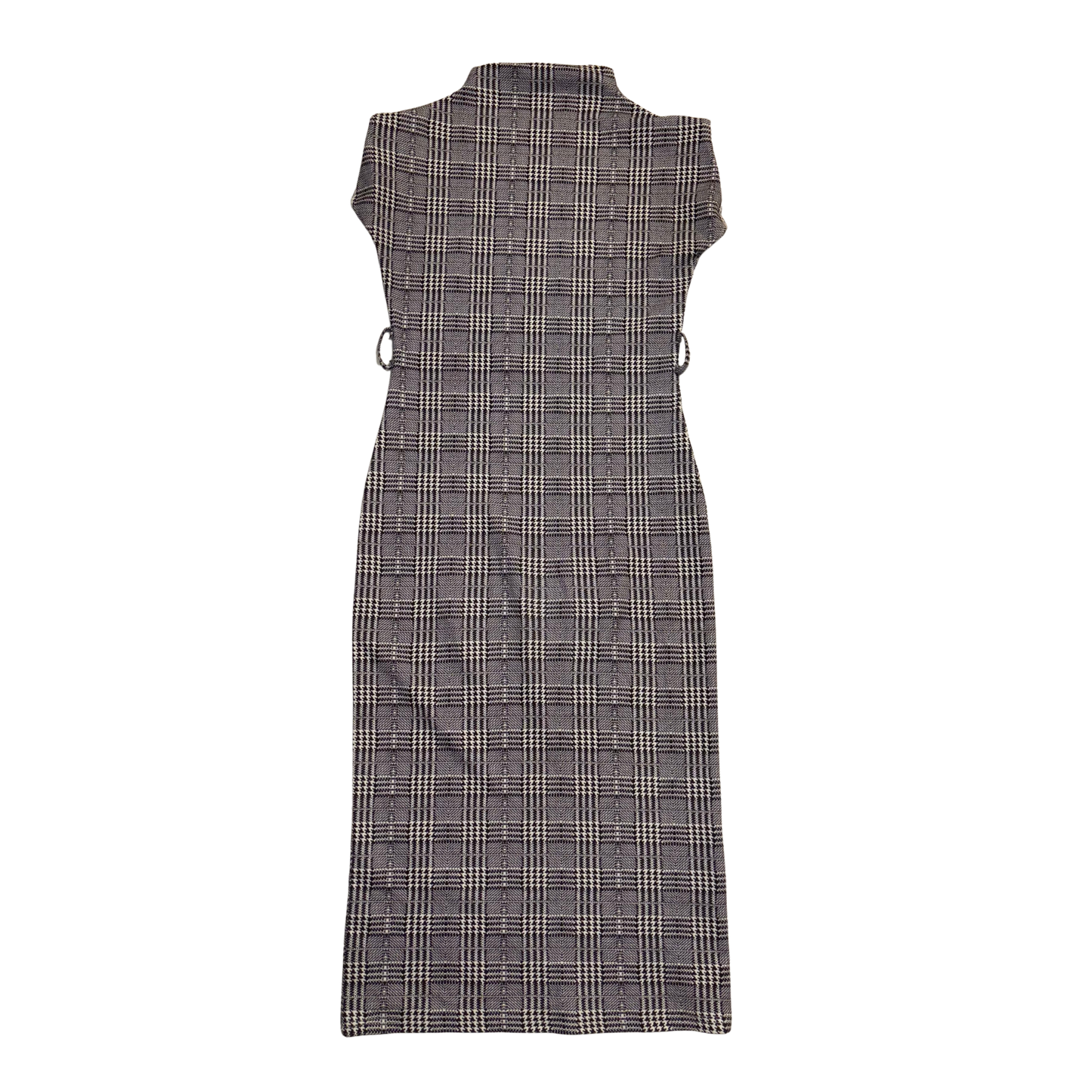 Plaid Sleeveless Belted Maxi Dress