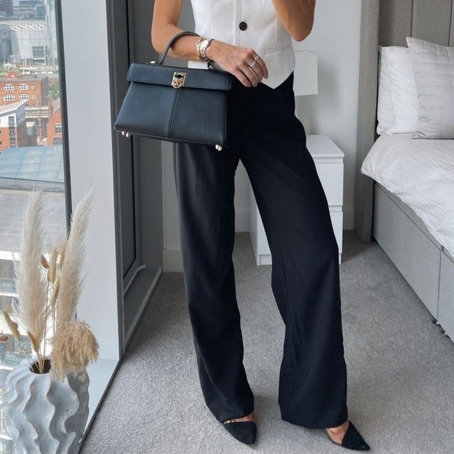 Zara Black Wide Leg Trousers