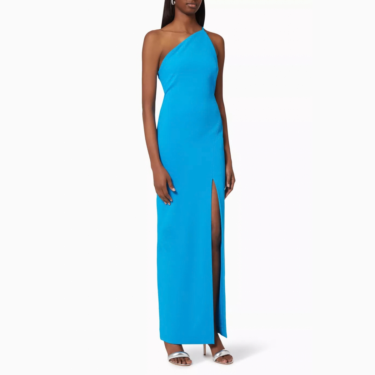 Solace London Blue Asymmetric Maxi Dress