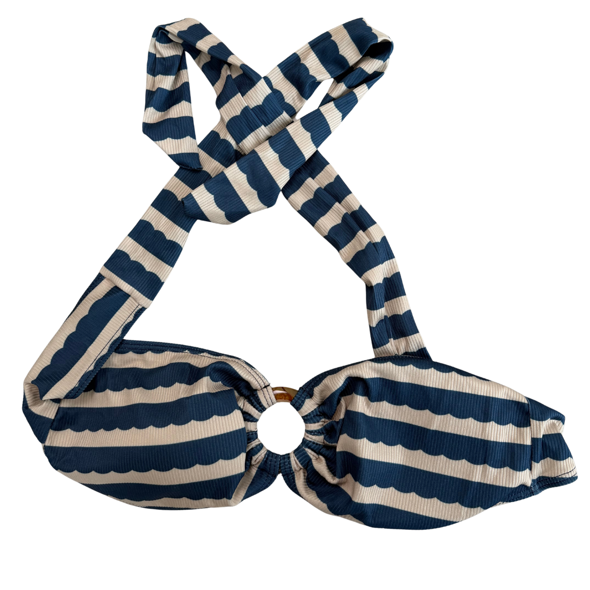 PLT Striped Bandeau Bikini Top