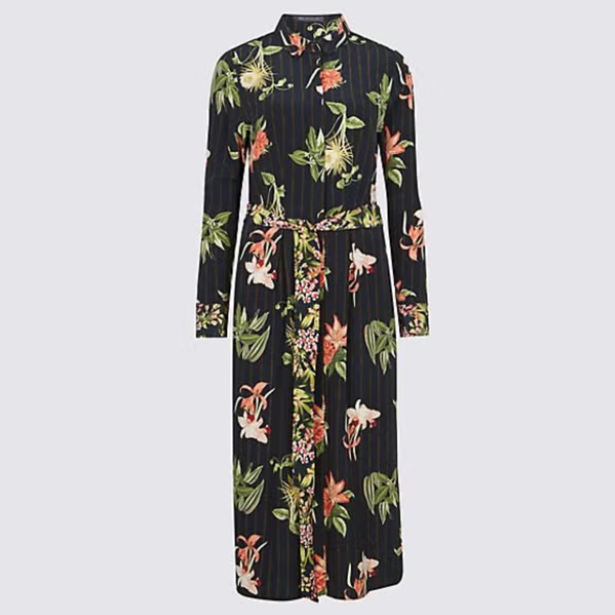 M&S Floral Striped Maxi Dress