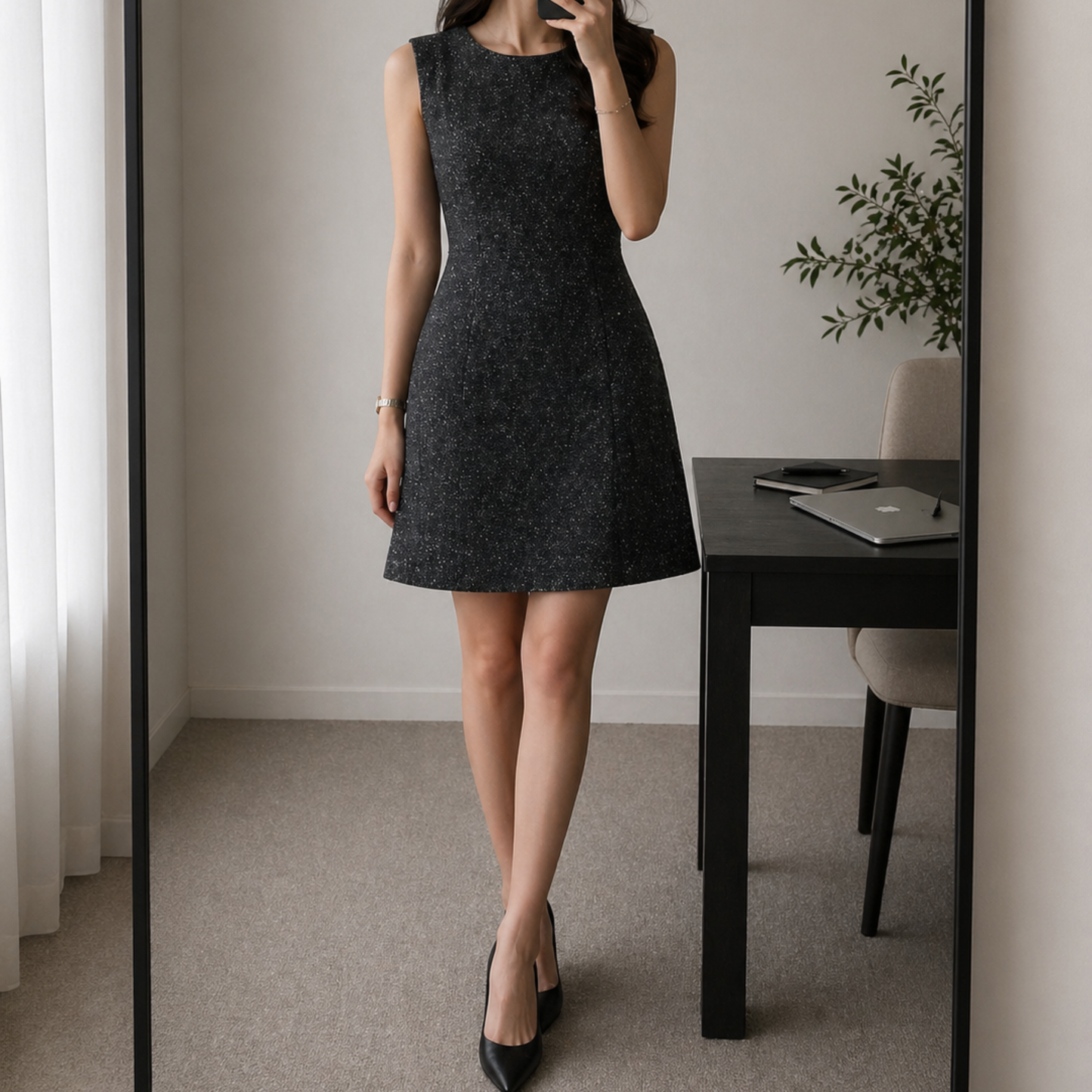 Tommy Hilfiger Tweed Speckled Fitted Dress