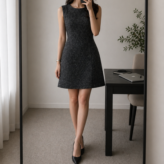 Tommy Hilfiger Tweed Speckled Fitted Dress