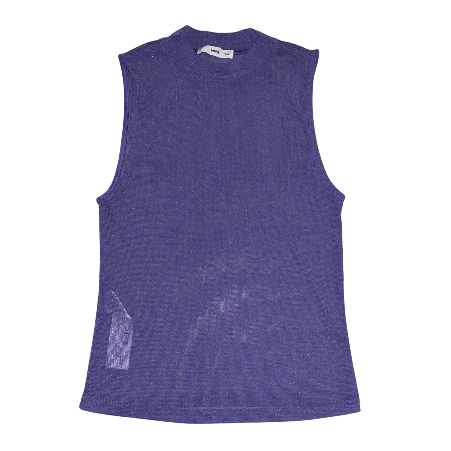 Mango Purple Mesh Sheer Top