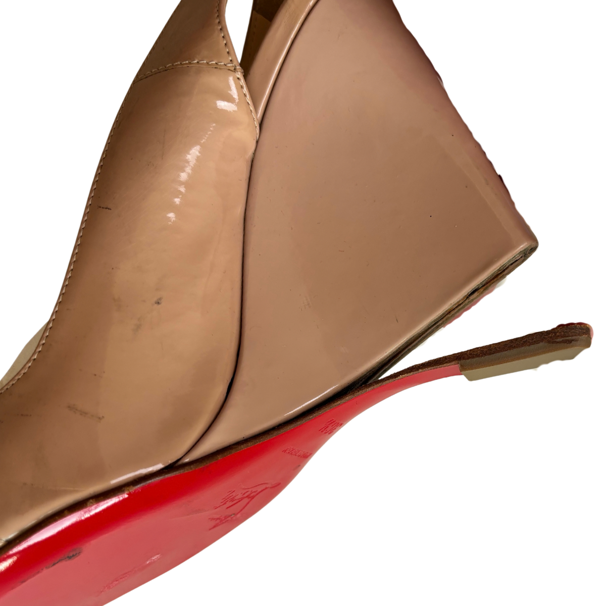 Christian Louboutin Beige Patent Wedges