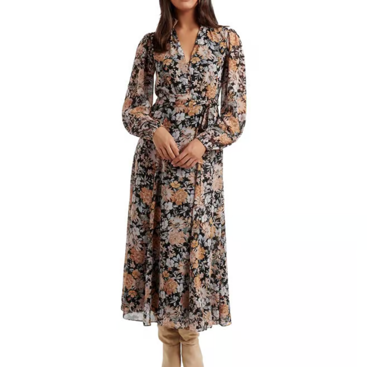 Forever New Floral Long Sleeve Maxi Dress