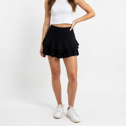 Black Ruffle Skort