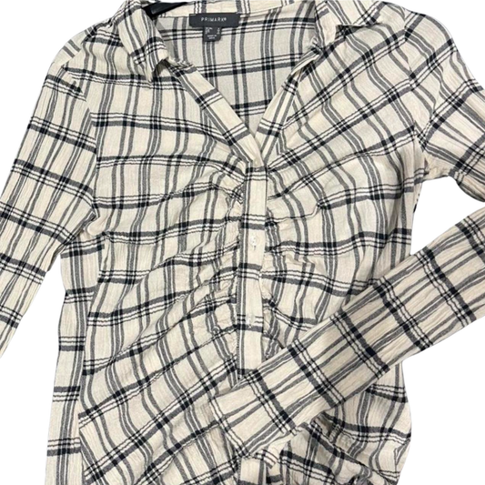 Ruched Front Checked Shirt