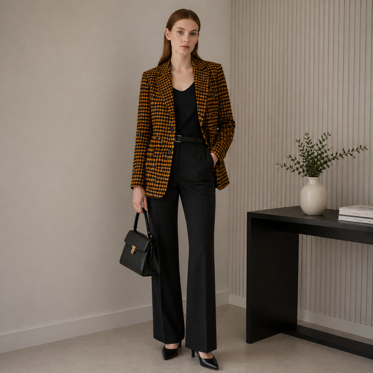Sinsay Orange & Black Blazer