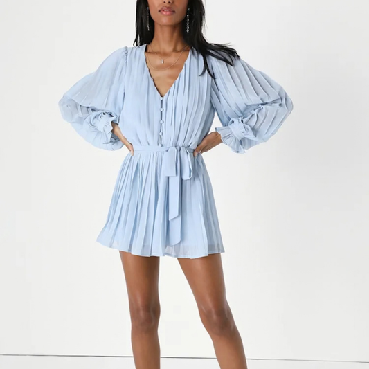 Revella The Label Blue Pleated Dress