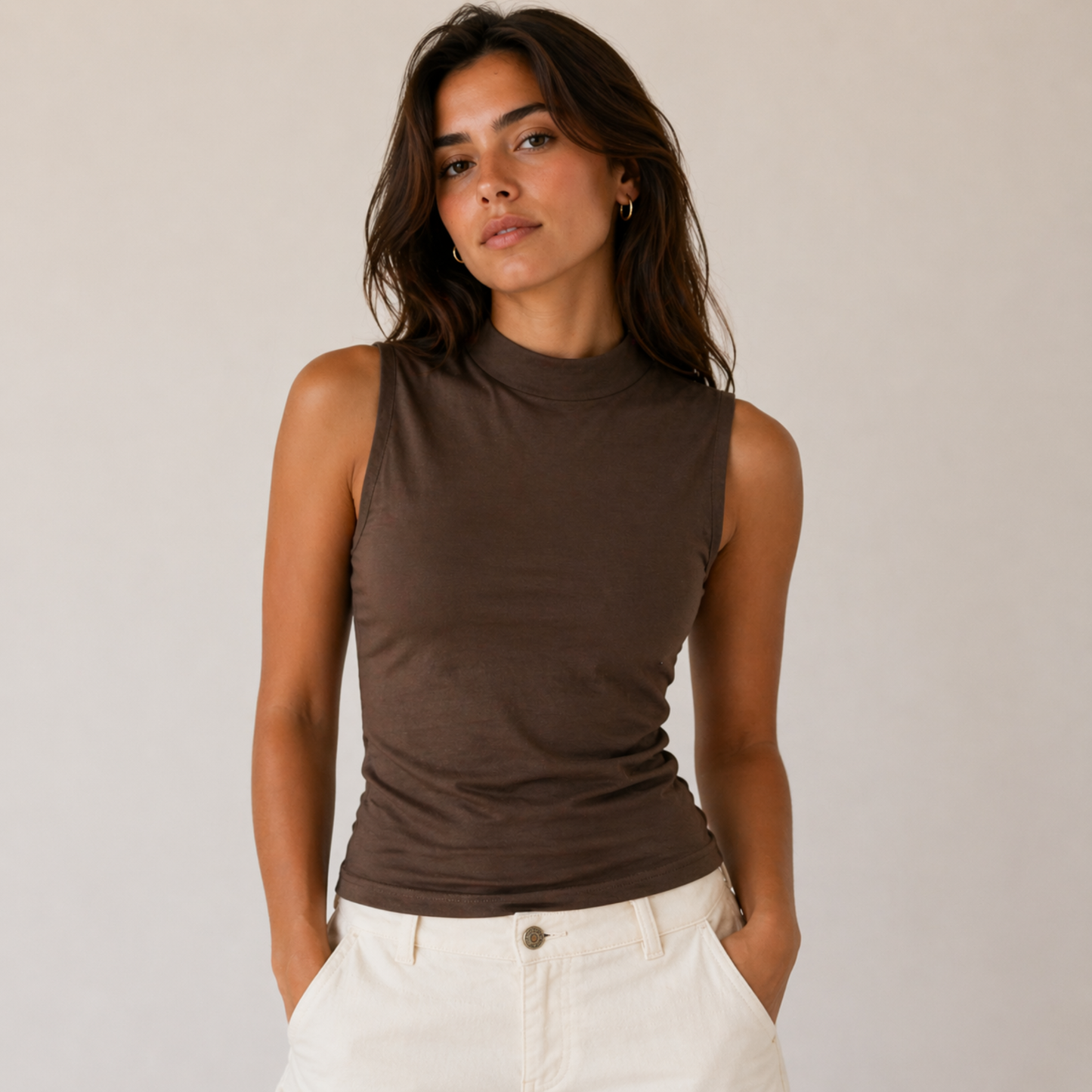 Chocolate High Neck Top