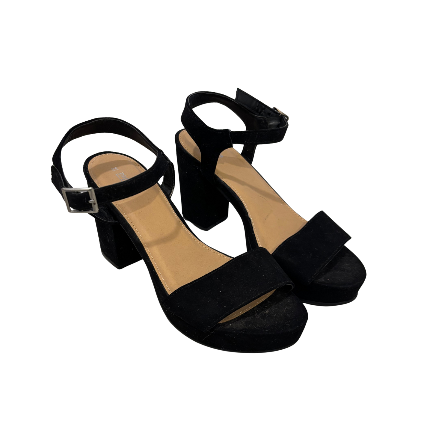 Papaya Black Chunky Heels