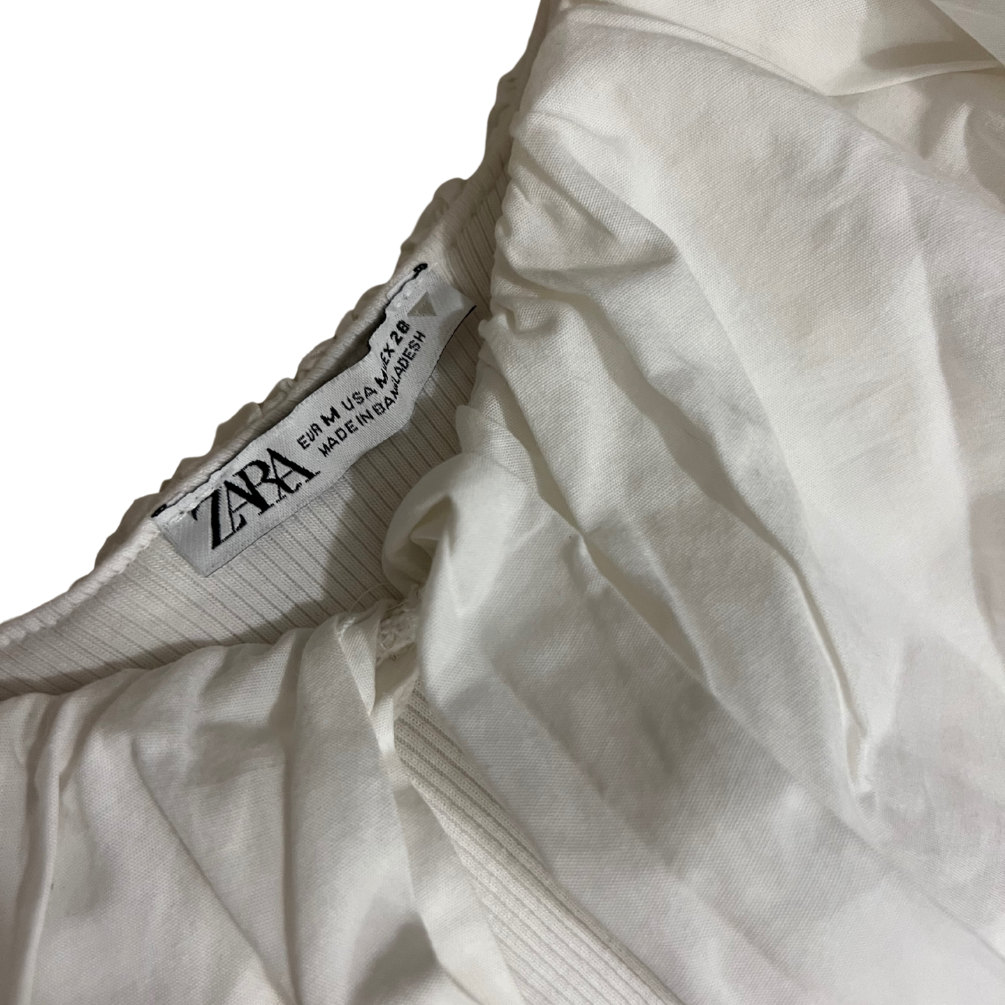 Zara White Ruffled Bodysuit