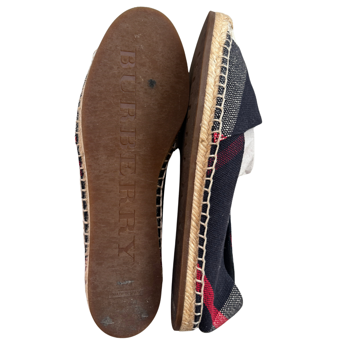 Burberry Navy Slip On Shoes