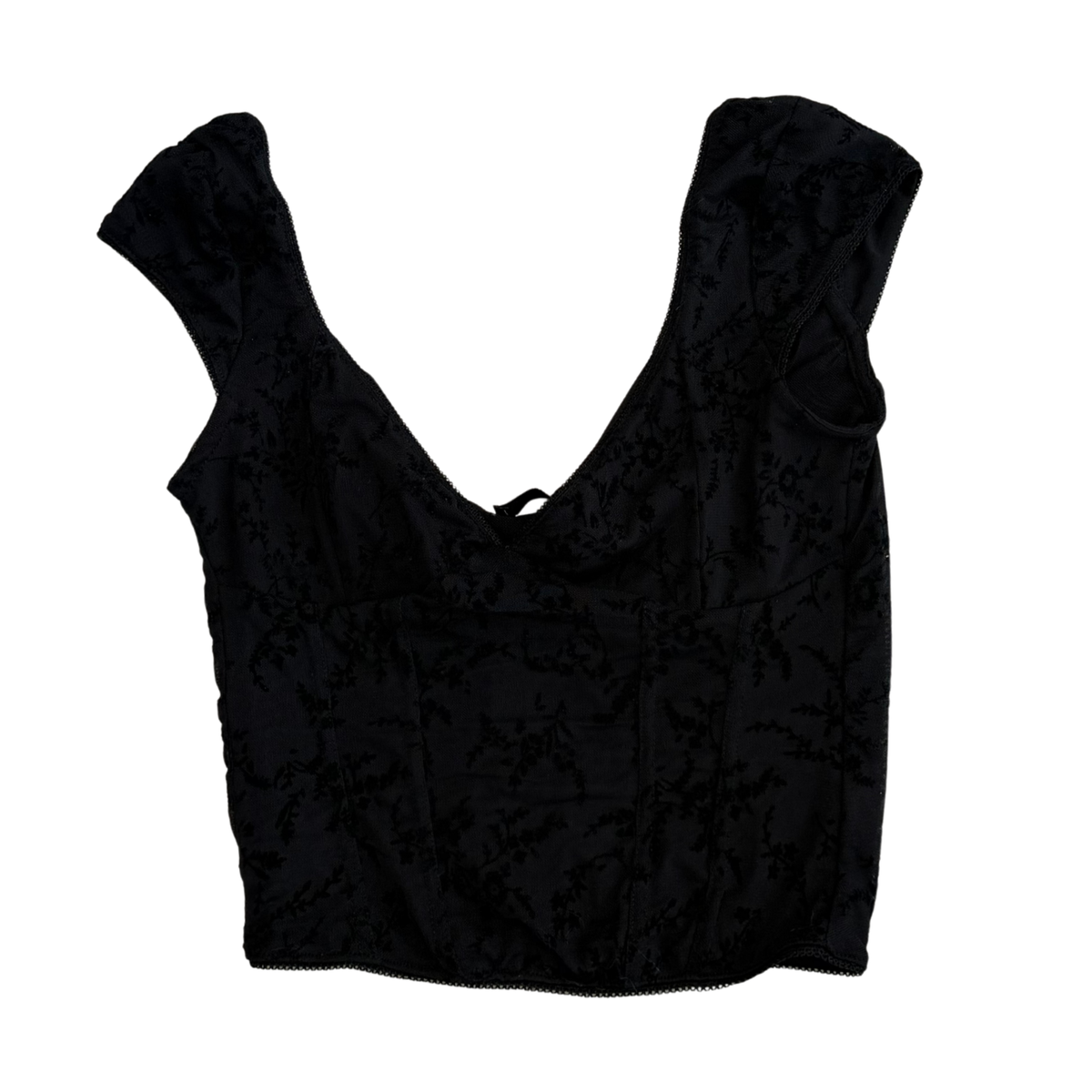 Stradivarius Black Corset Crop Top