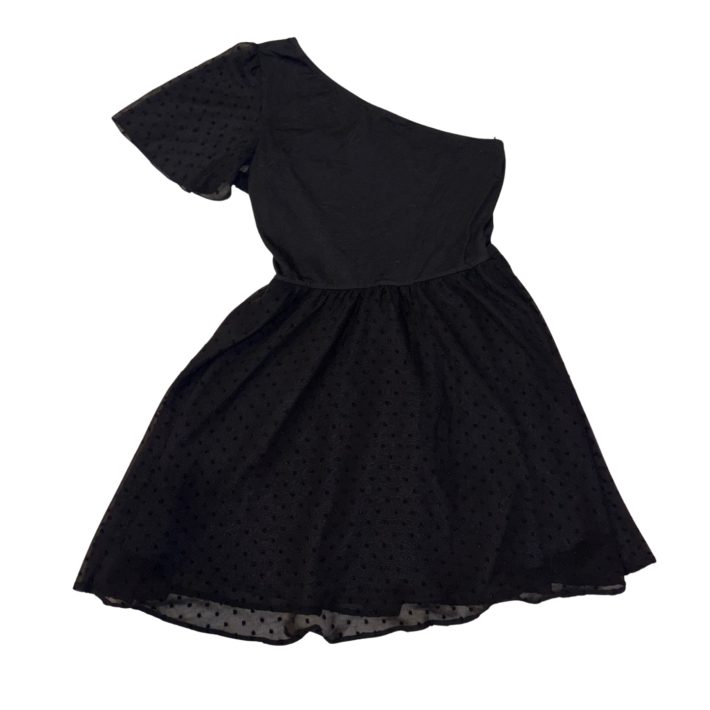 Black One Sleeve Polka Dot Mini Dress