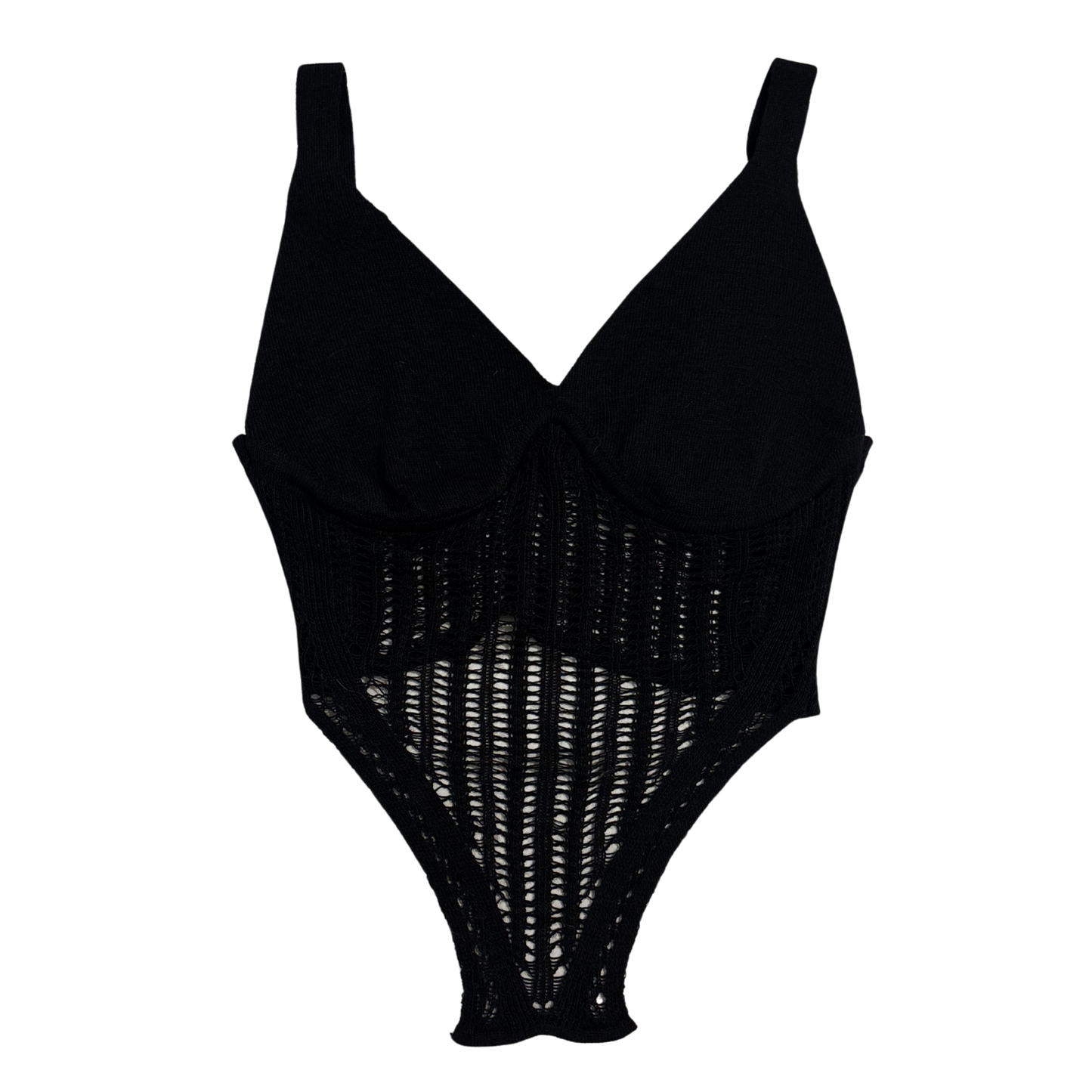 Black Crochet Crop Top