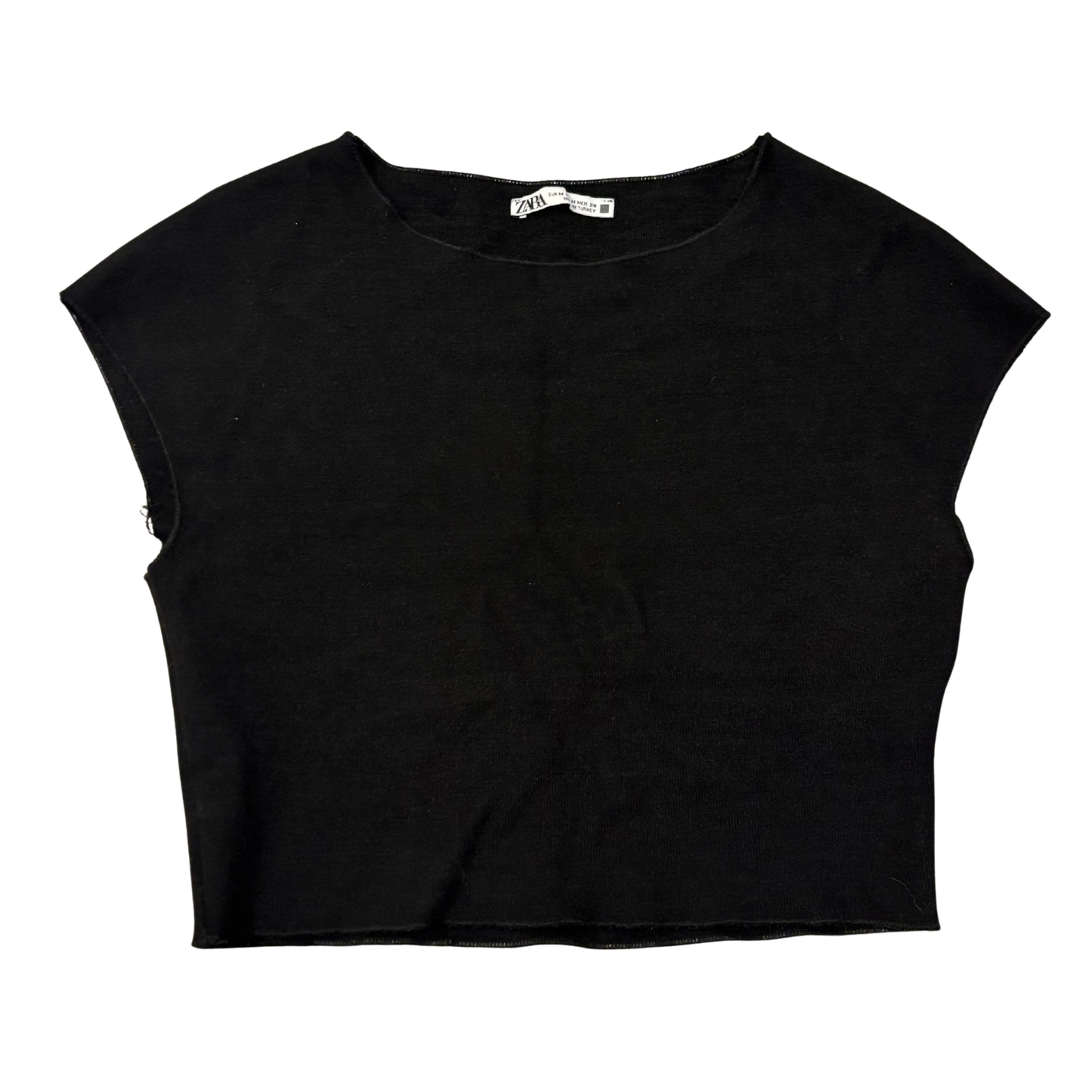 Zara Black Sleeveless Ribbed Crop Top