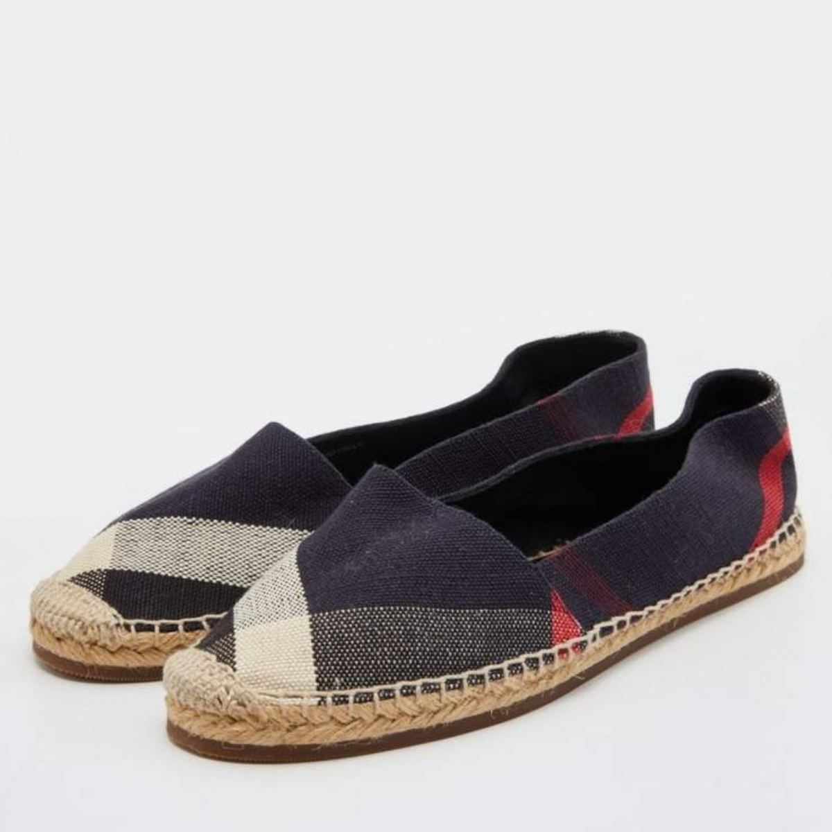 Burberry Navy Slip On Shoes