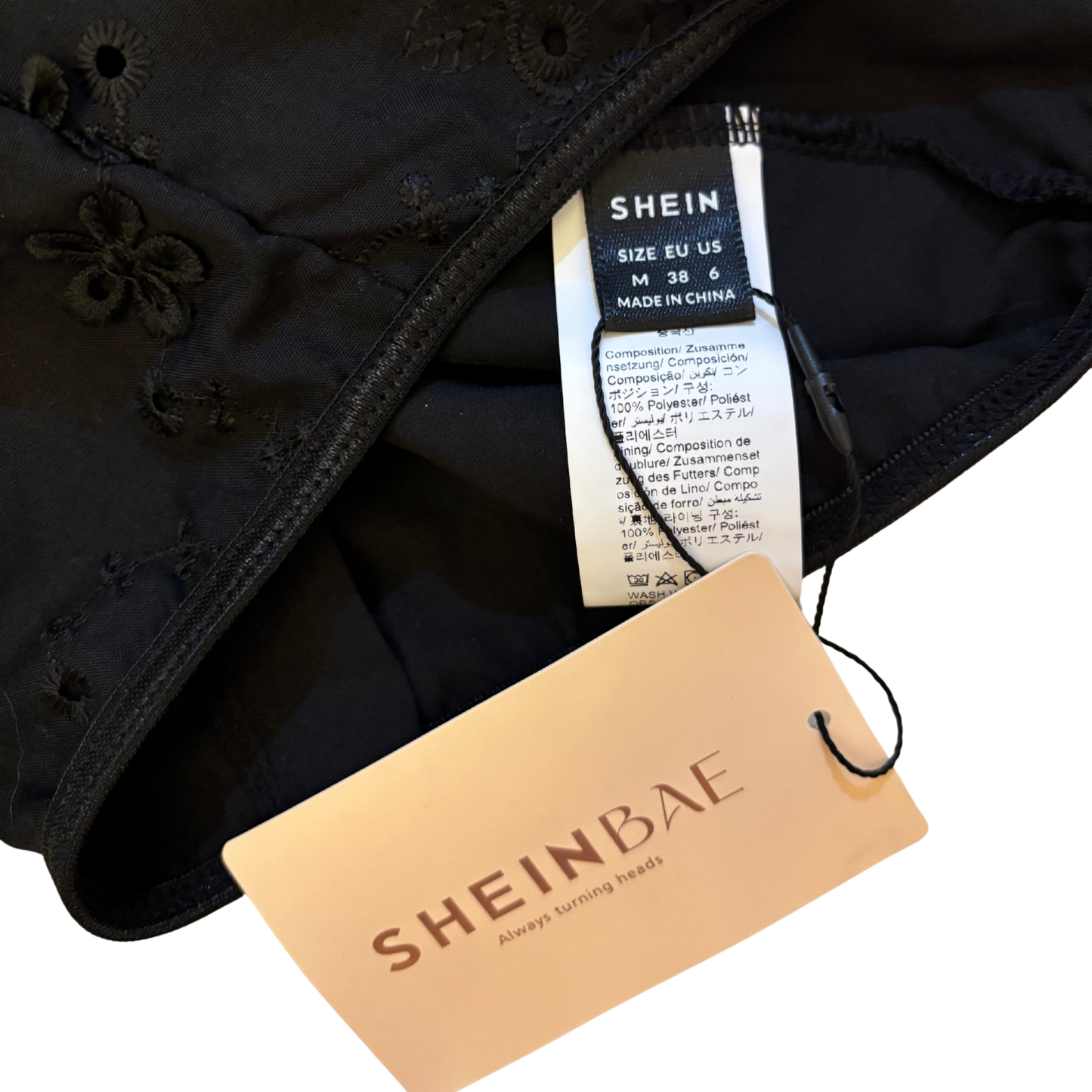 Black Floral Embroidered Corset Top