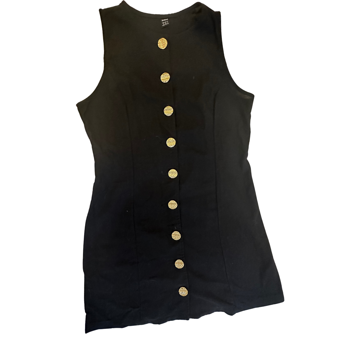 Black Button Up Mini Dress