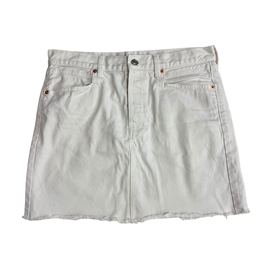 Mango White Denim Skirt