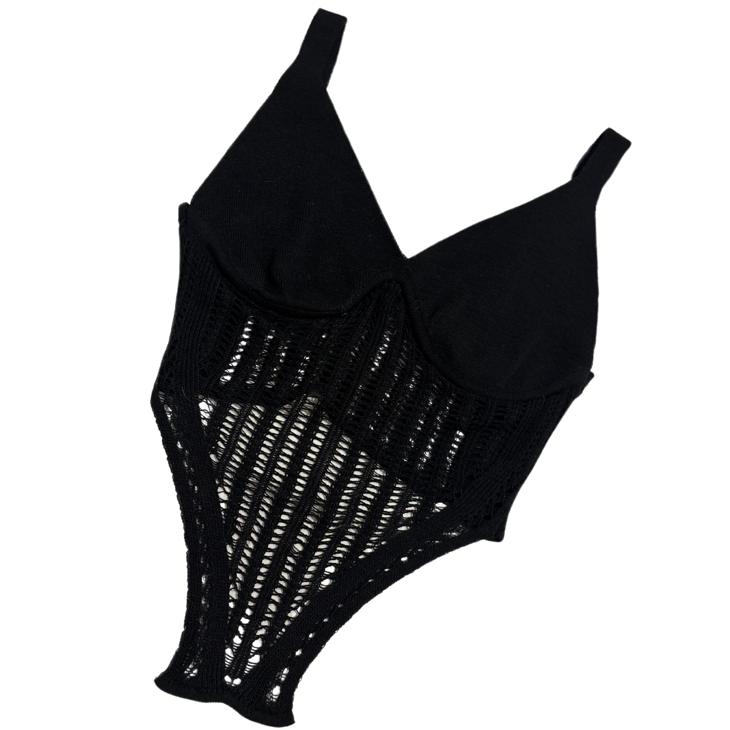 Black Crochet Crop Top