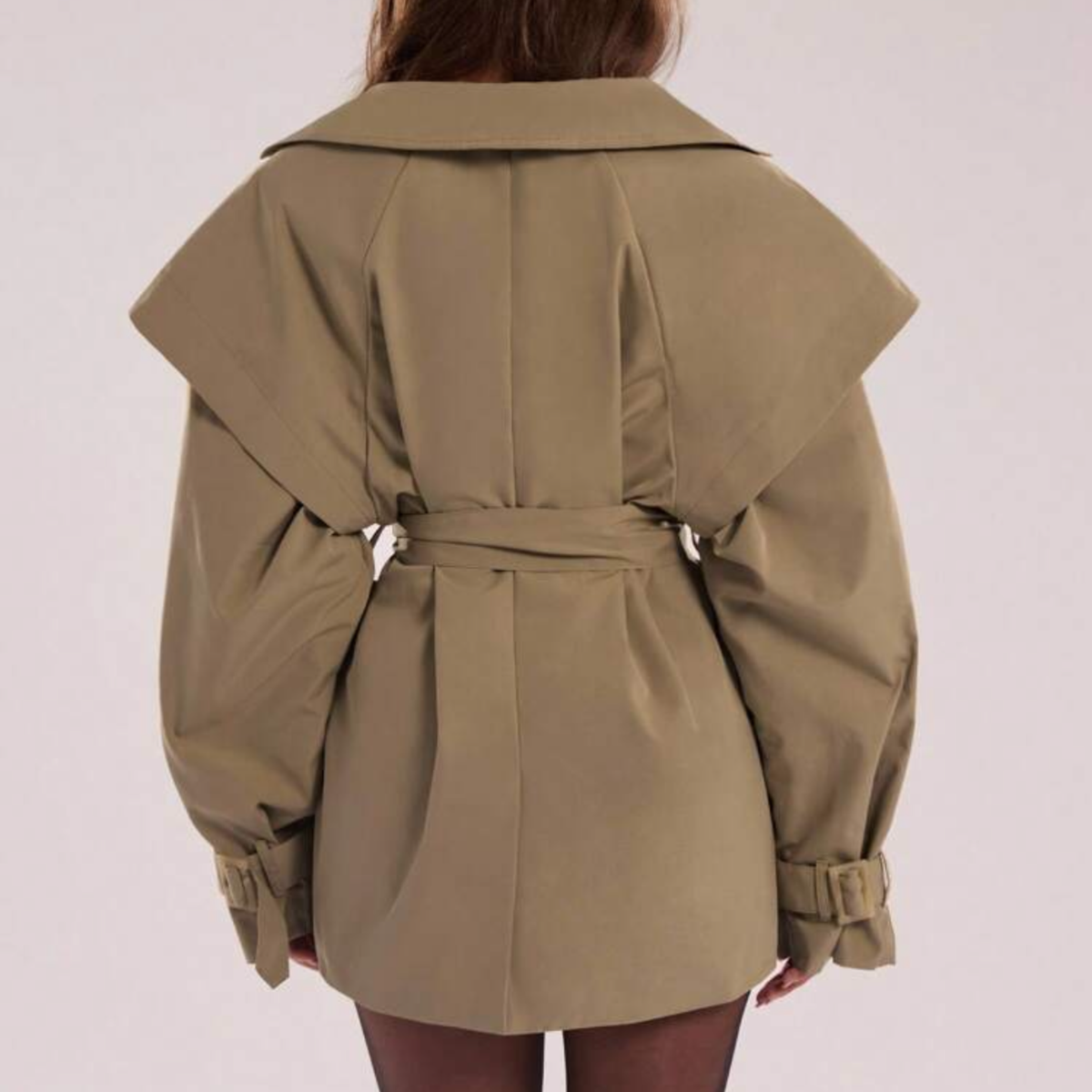 Beige Belted Jacket