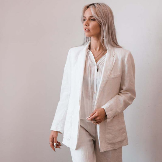 Forte Forte Cotton & Linen White Blazer