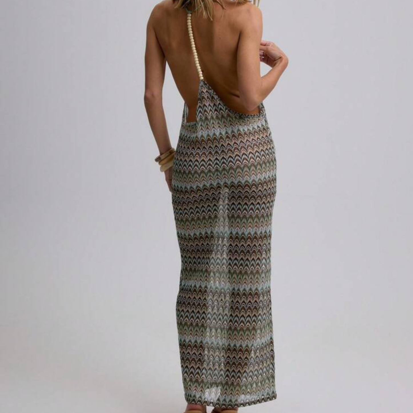 Musera Beaded Back Knit Maxi Dress
