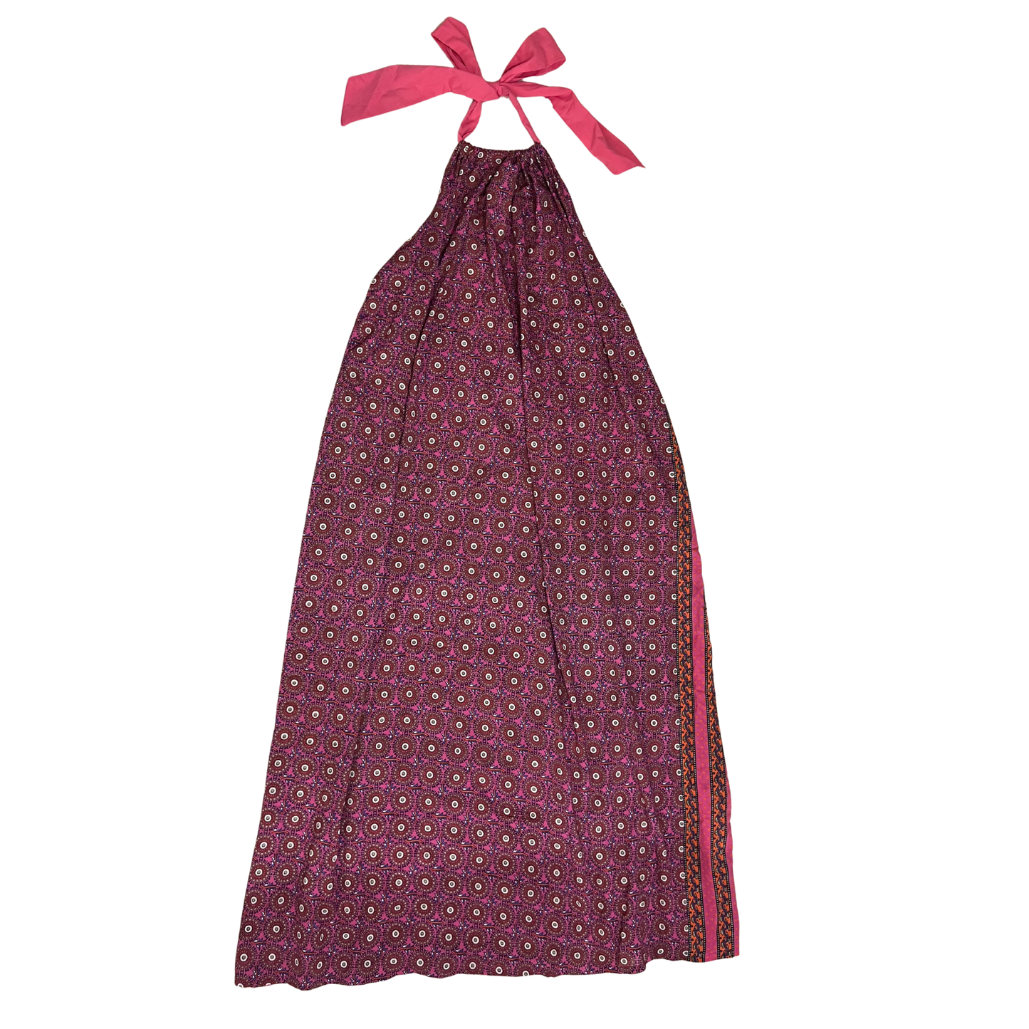 Fullah Sugah Pink Abstract Halter Neck Maxi Dress