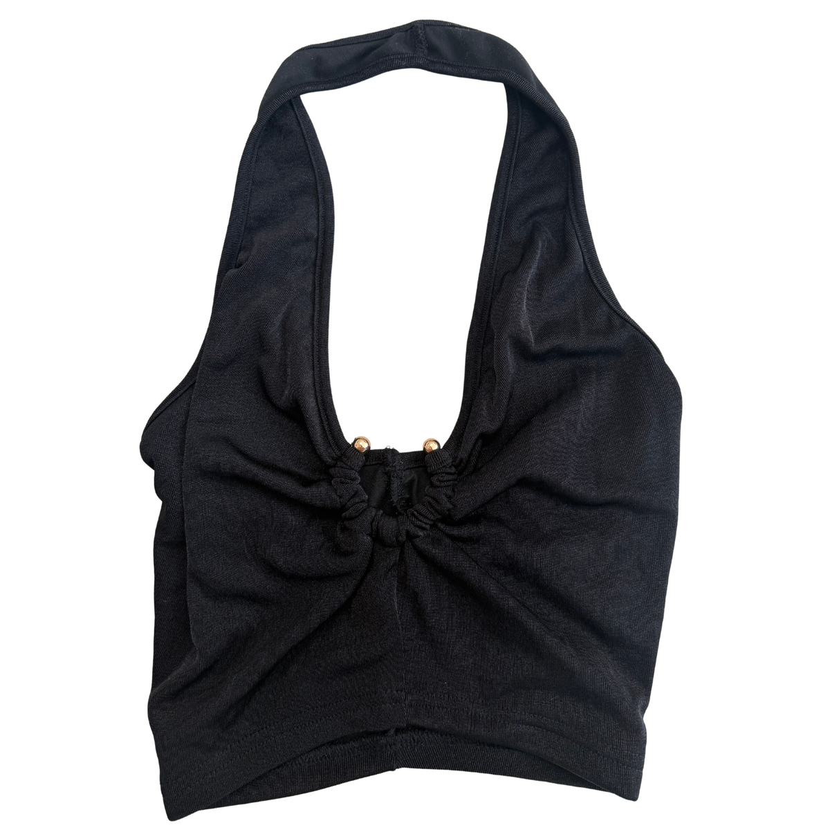 Black Halterneck Crop Top