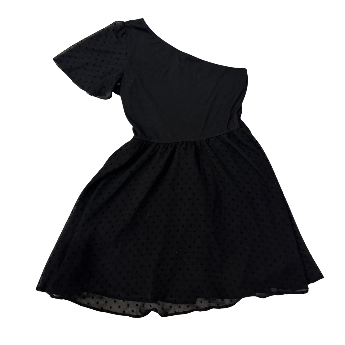 Black One Sleeve Polka Dot Mini Dress