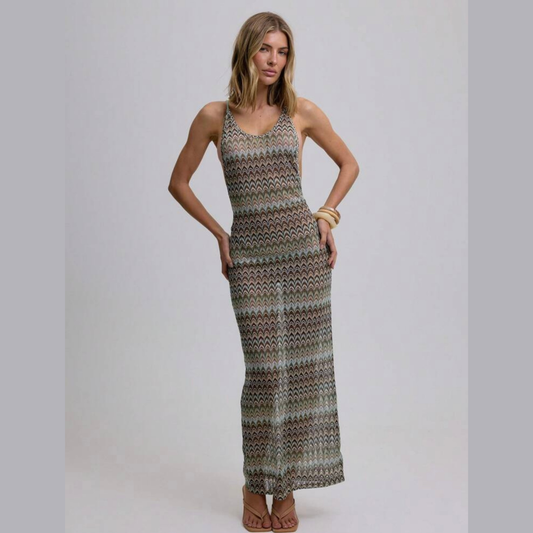 Musera Beaded Back Knit Maxi Dress