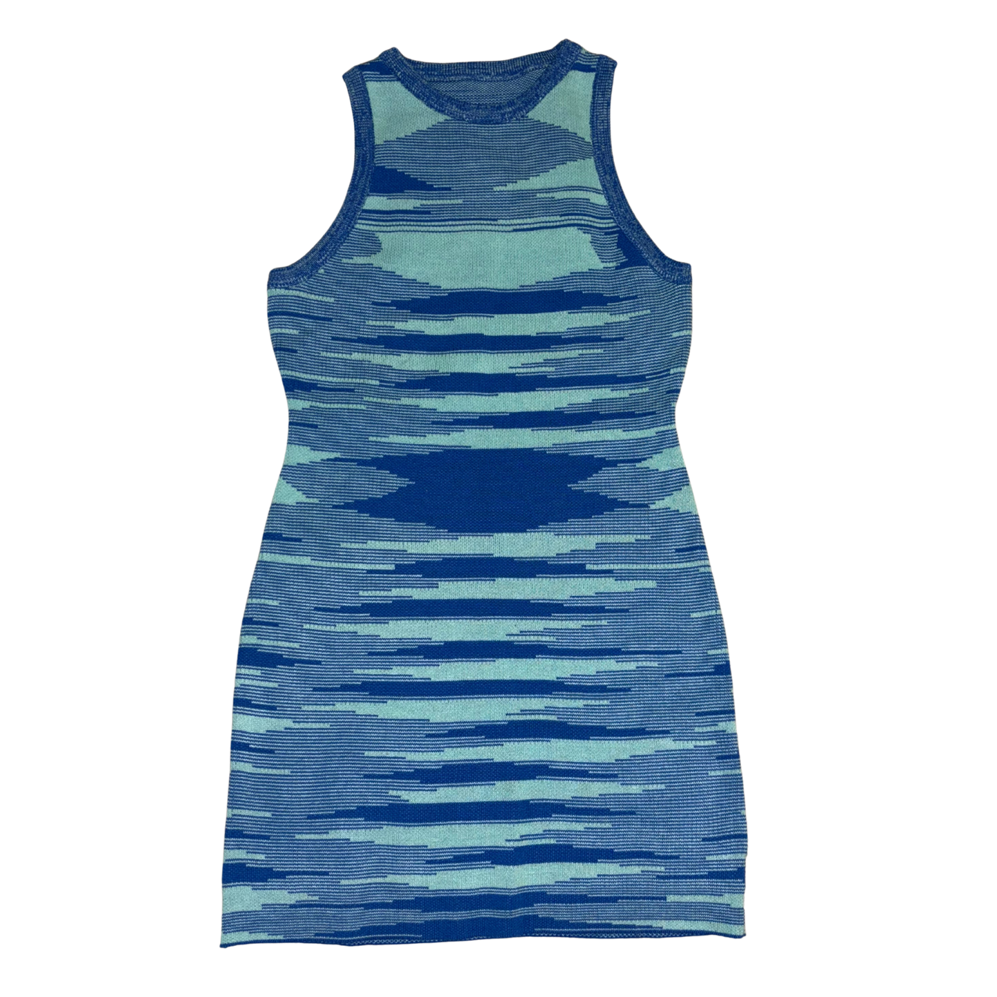 Blue Abstract Pattern Mini Dress
