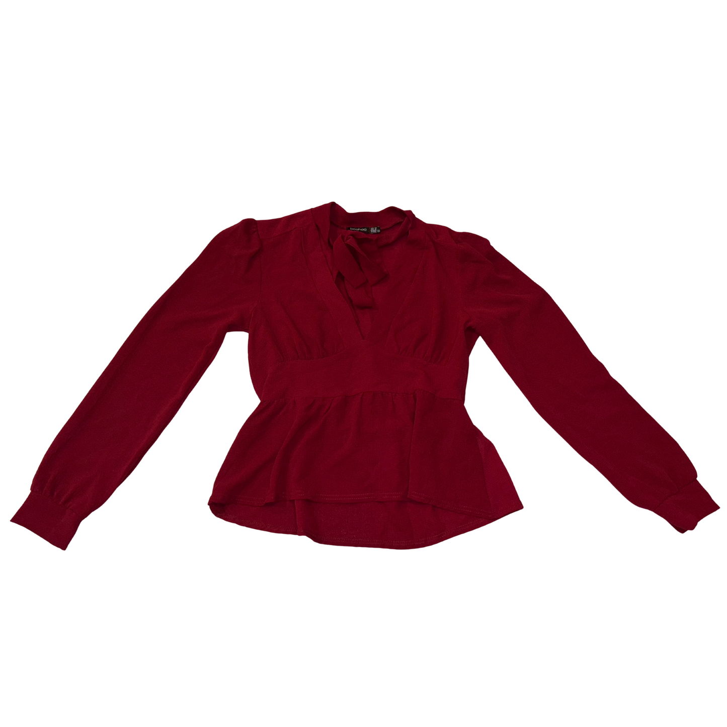 Boohoo Deep Red V Neck Top