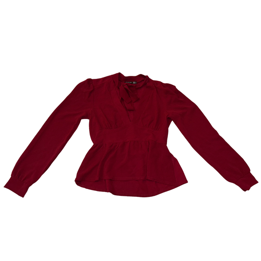 Boohoo Deep Red V Neck Top