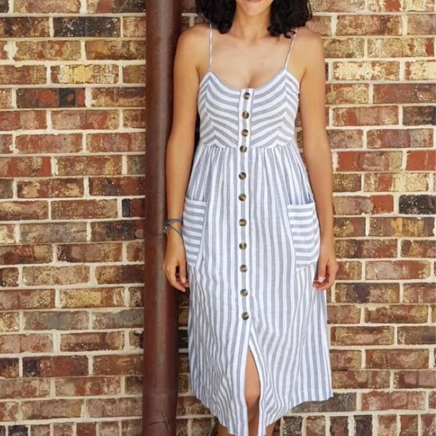 Ginger by Namshi Striped Midi Dress