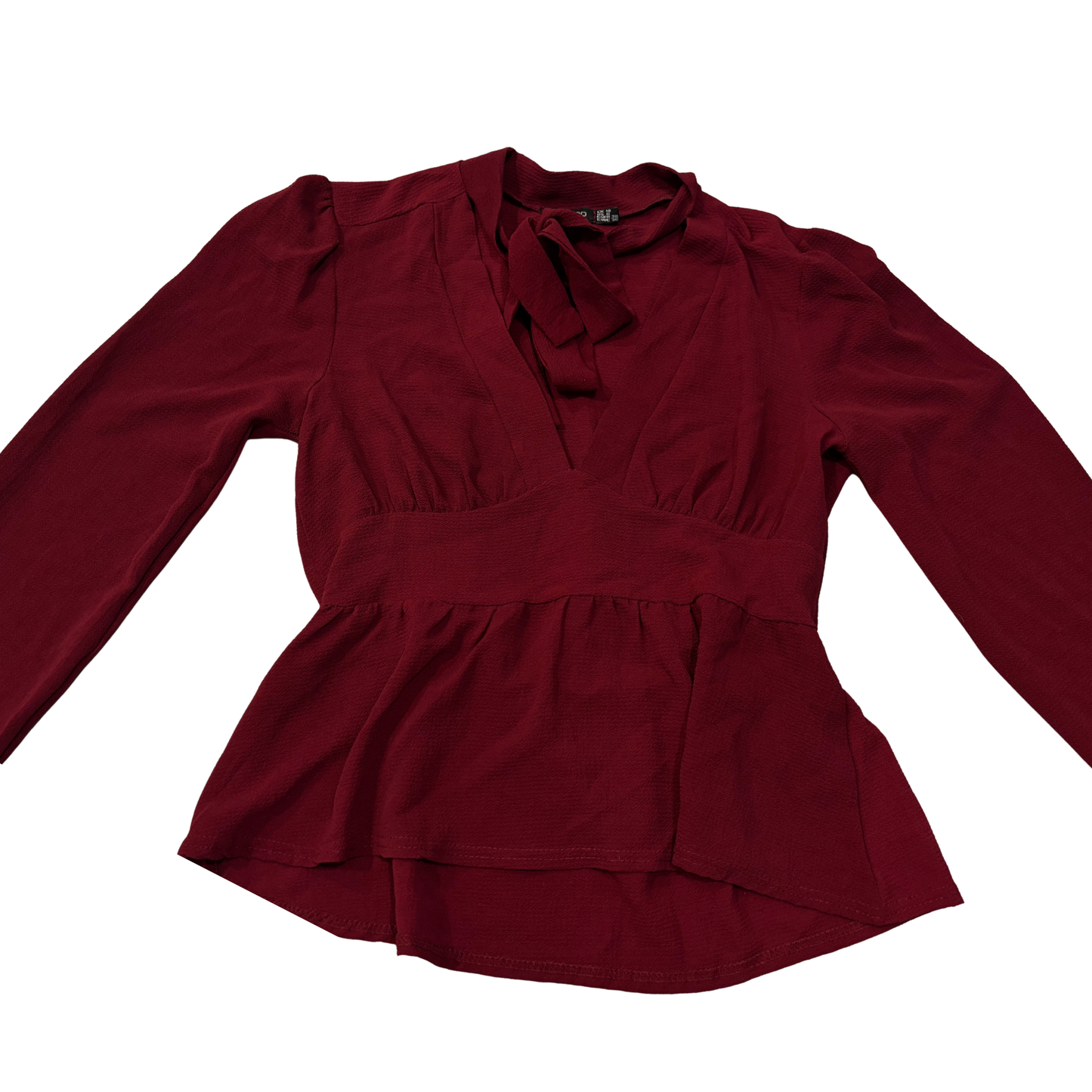 Boohoo Deep Red V Neck Top
