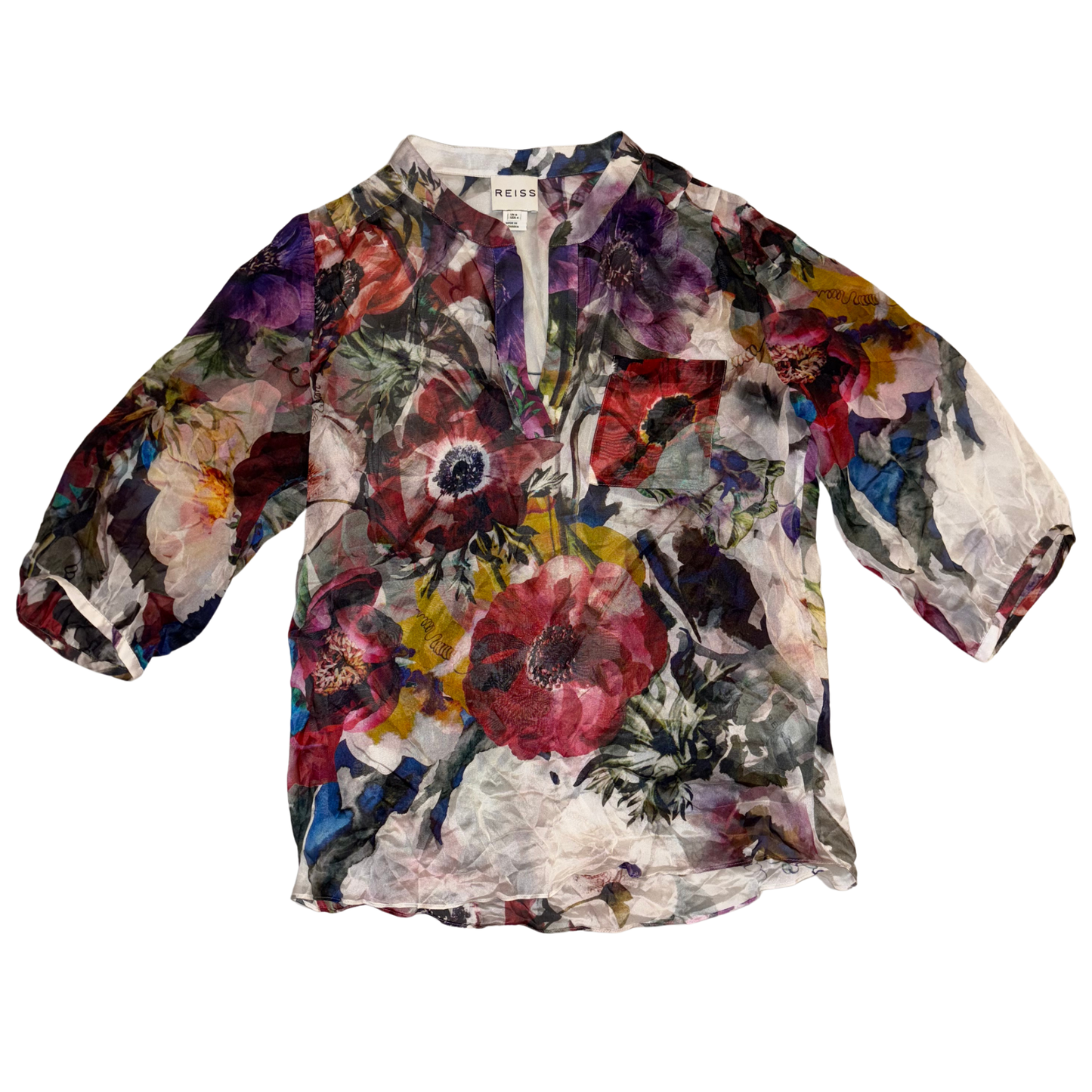 Reiss Floral Sheer Top