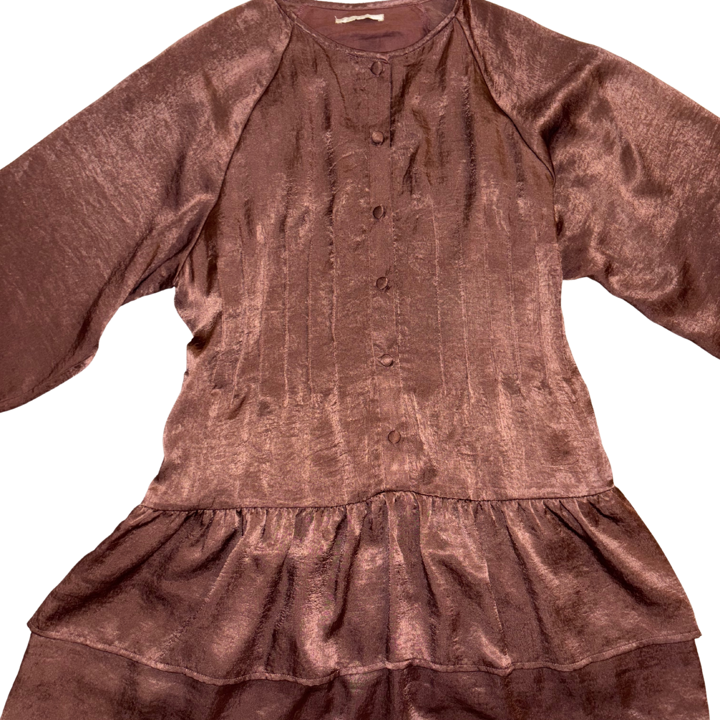 Vita Grace Brown Satin Mini Dress