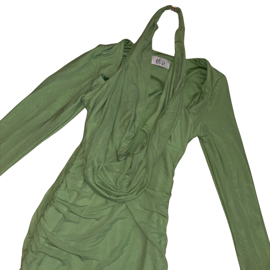 Oh Polly Green Long Sleeve Mini Dress