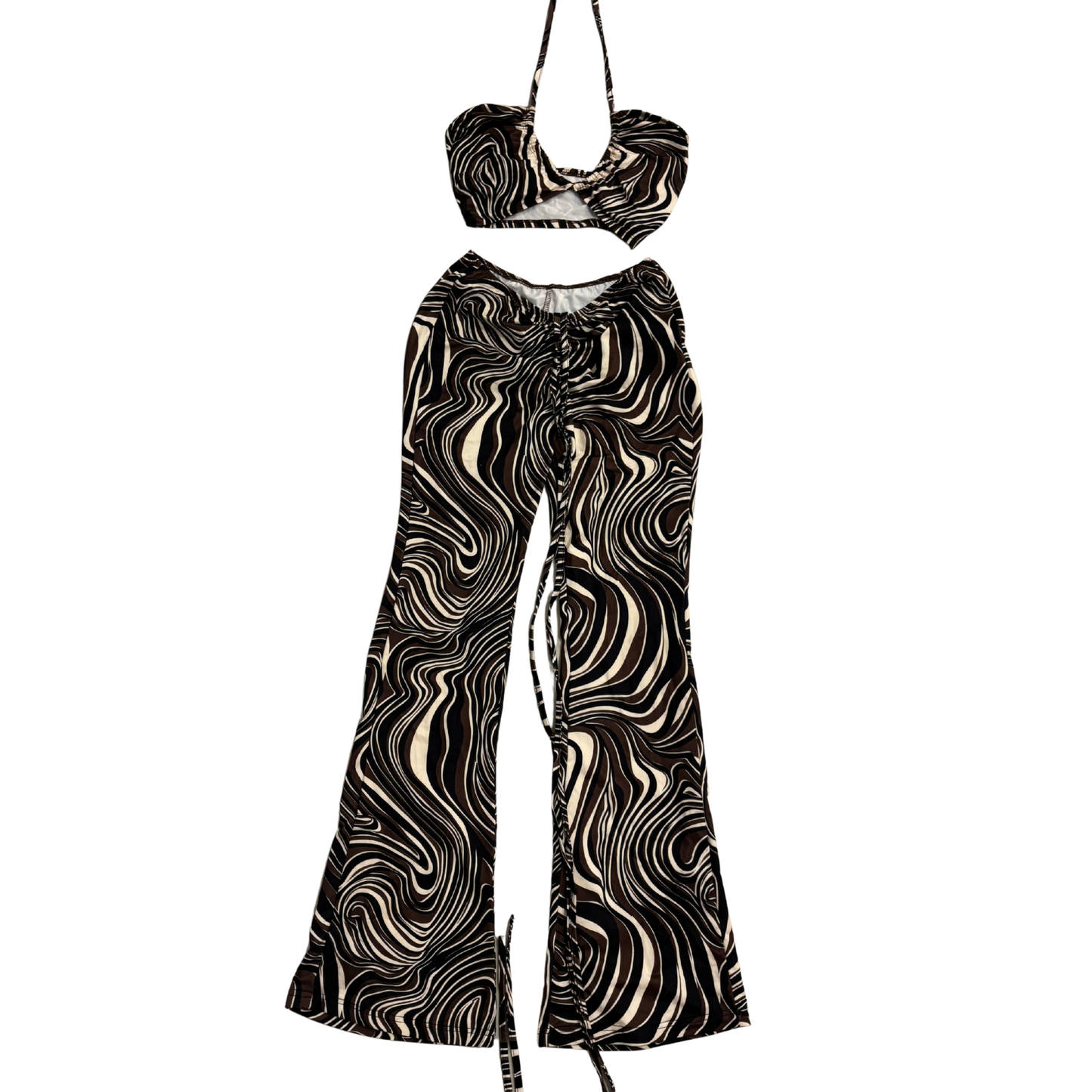 Brown Abstract Pattern Co Ord
